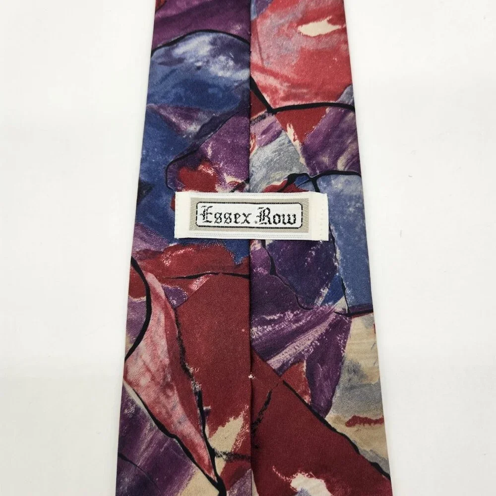 VINTAGE ESSEX ROW Mens‎ Tie Necktie Abstract Art Multicolor Pattern Made in USA